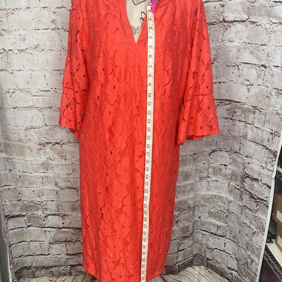 Jessica Howard Red/Orange Lace Shift Dress Women’s 14W - Picture 7 of 13